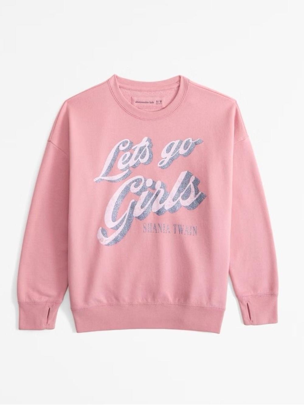 New Kid’s Abercrombie Lets Go Girls Pullover Crewneck Sweatershirt Size 13/14